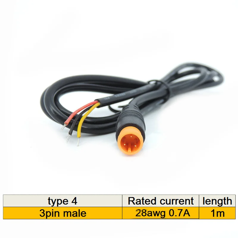 M8 Wasserdichter 3-Pin Elektrofahrrad-Verbindungsstecker Männlich Weiblich 3-Pin-Stecker Ebike Roller Bremskabel 24AWG 28AWG M20