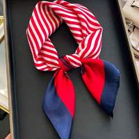 1pc Luxury Silk Hair Square Scarf Women Satin Neck Tie Hand Wrist Foulard Summer Print Shawl Wraps Head Kerchief Hijab Bandana