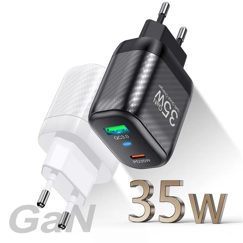 

Lovebay LED GaN USB Type C Charger Tablet Fast Charger 35W QC3.0 PD3.0 Charge Adaper For iPhone 15 Xiaomi Poco f5 Laptop Charger