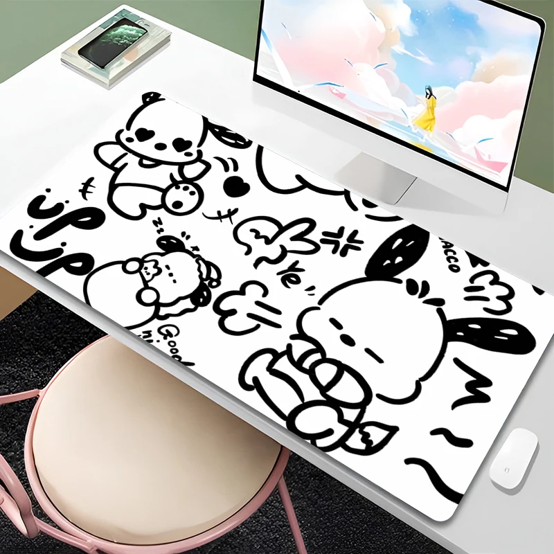 Exquisite Mouse Pad Large Gamer Keyboard Desk Mouse Mat Soft Cute Pochacco Laptop Rubber Tapis Souris