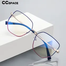 56272 Women Classic Spring Hinge Brand Designer Fashion Square Metal Optical Frames Anti-Blue Light Computer Glasses