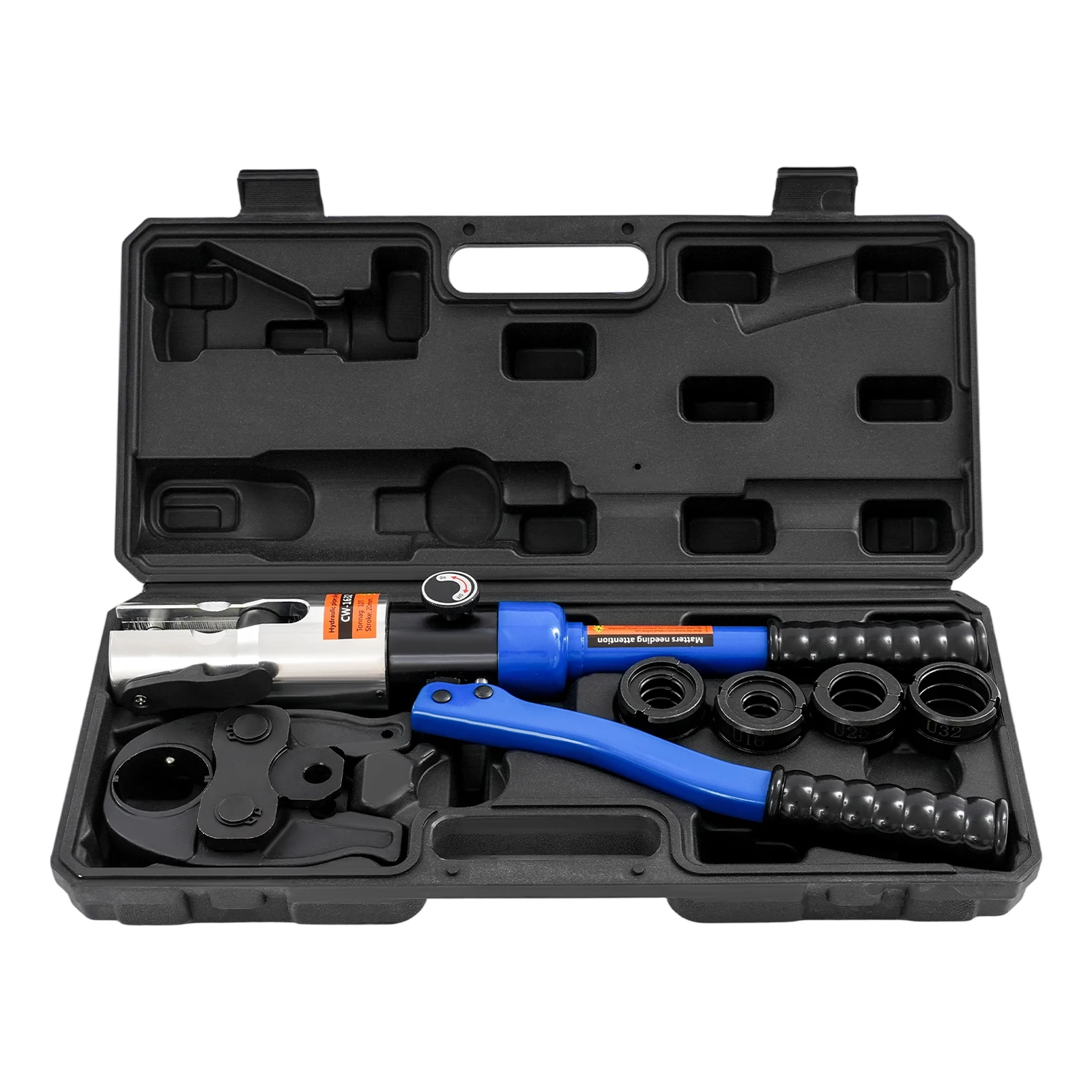 10 Tonnen/22046 lbs Hydraulisches Crimpwerkzeug Rohre Presszange U Die 16 20 25 32 mm Blau/Gelb – Detail 3