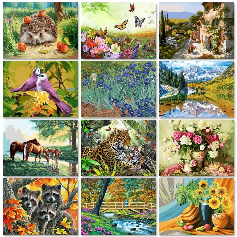 GATYZTORY 40×50CM DIY Painting By Numbers Animals Picture Colouring Zero Basis HandPainted Oil Painting Unique Gift Home Decor