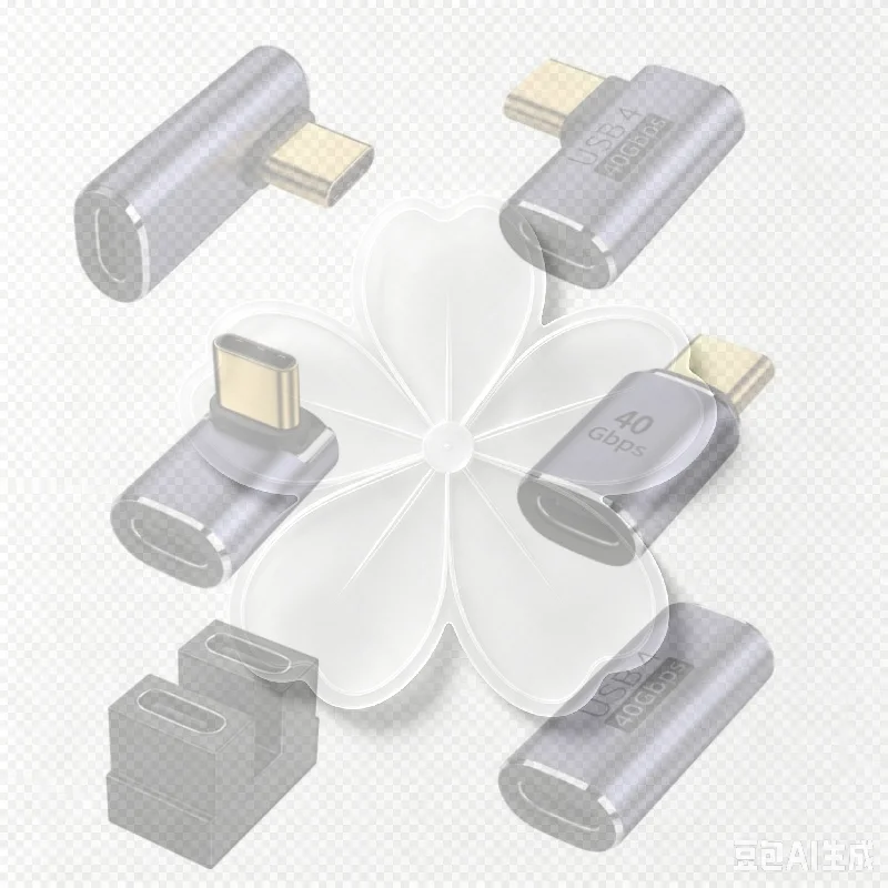 USB 4.0 40Gbps OTG USB C 90-degree Adapter 100W 5A Type C To Type C Fast Charging Converter USB C Data Adapter For Laptops