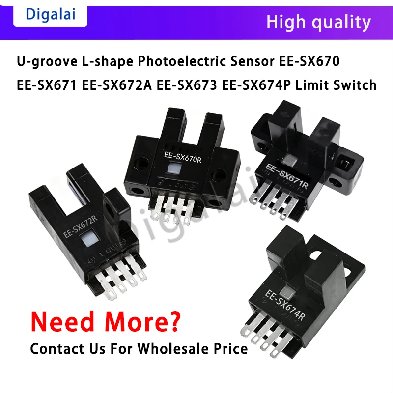 EE-SX670 671 672A 673P 674R U-Shaped Slot Photoelectric Sensor L-Type Limit Switch Photomicrosensor for CNC Arduino PLC