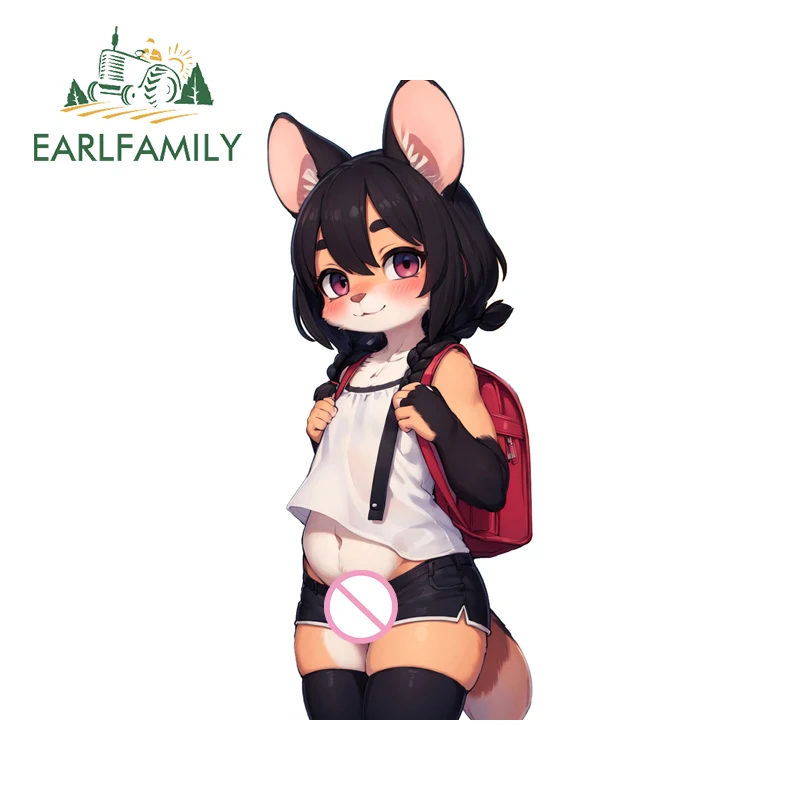 

EARLFAMILY Funny Furry Femboy Wall Stickers Personality Charming Character Graphics Decals Super Cute Motorcycle Scratch Proof