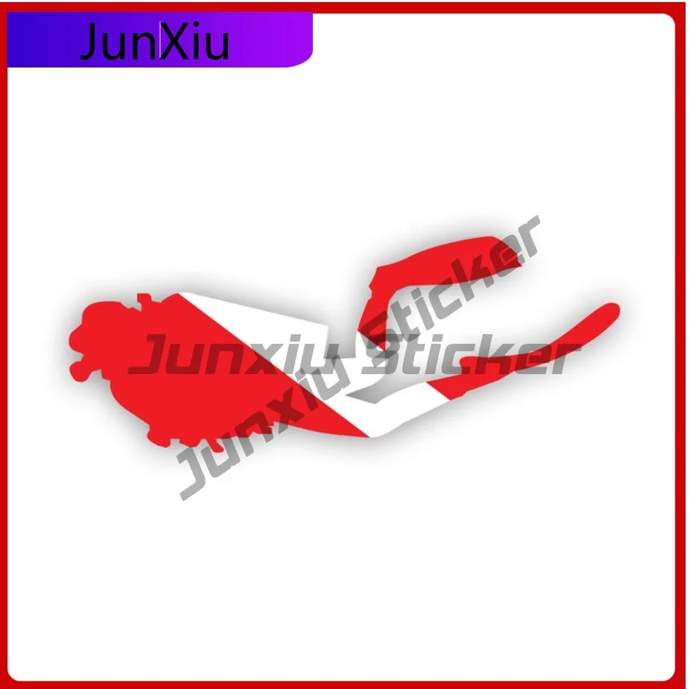 

Male Diver Flag Weather Resistant Sun Resistant Cartoon For Motorcycle Car Window Bumper Removable Easy Apply Accessories