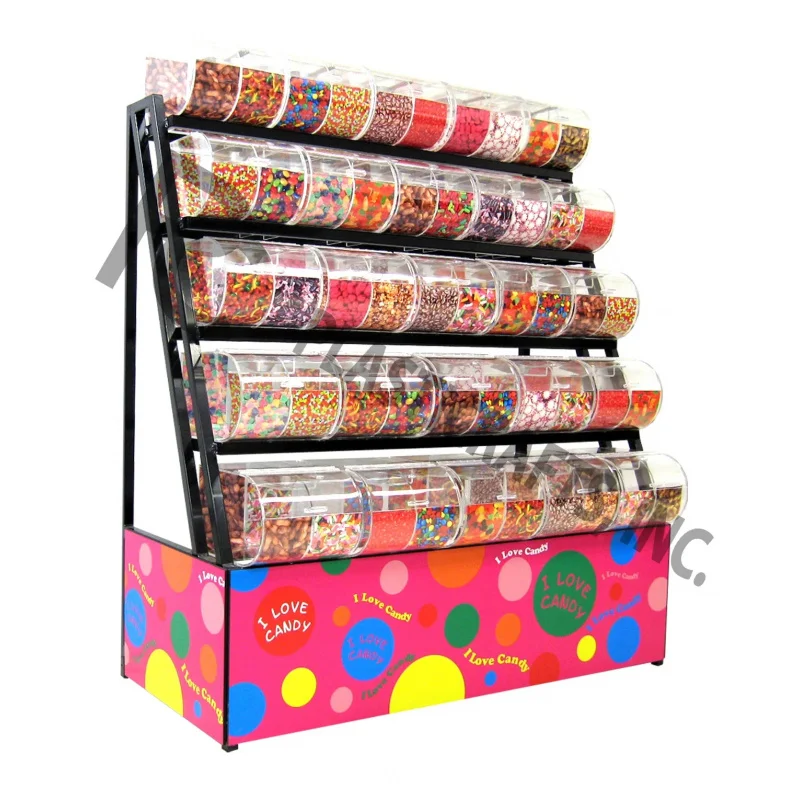 custom.Candy Display Rack With Acrylic Bins(Whosale Only & Order Cash Counter Only, MOQ Is 5 SETS)