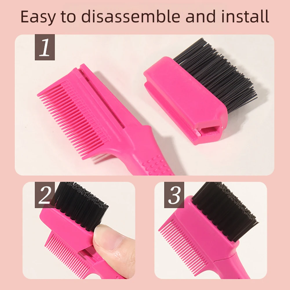 Spazzola per sopracciglia con coda a perno Spazzola per capelli staccabile Spazzola versatile per sopracciglia Definitore pettine Punta ad ago fine Parrucchiere Modellatura Trucco