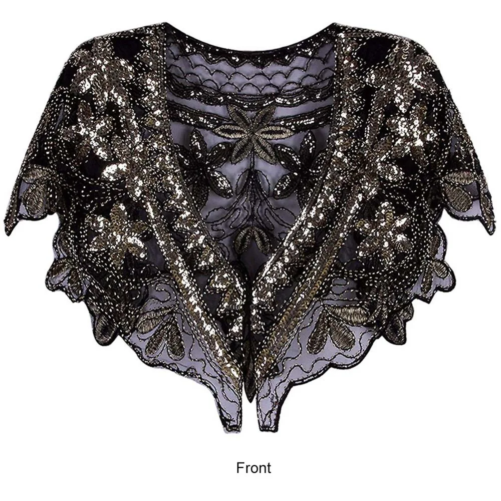 

New Women's 1920s Shawl Beaded Evening Wraps Flapper Bolero Female Beaded Embroidery Shawl
