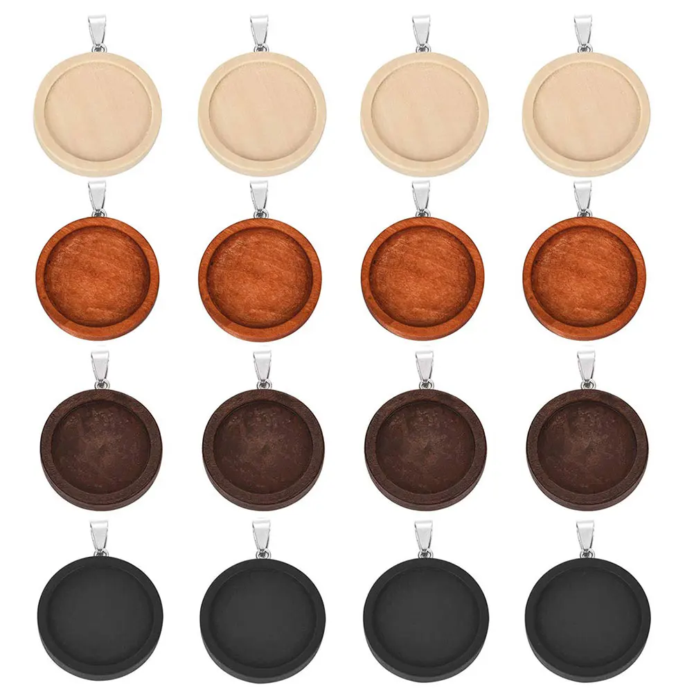 

20 Pcs Wooden Base Earring 25mm Dangler Pendant DIY Stone Jewelry Accessories Lightweight Stainless Steel Safe Practical Girls