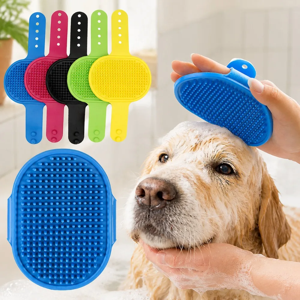Soft Silicone Pet Bath Brush Dog Cat Grooming Comb Hair Remover Massage Brush Cleaning Tool Pet Supplies