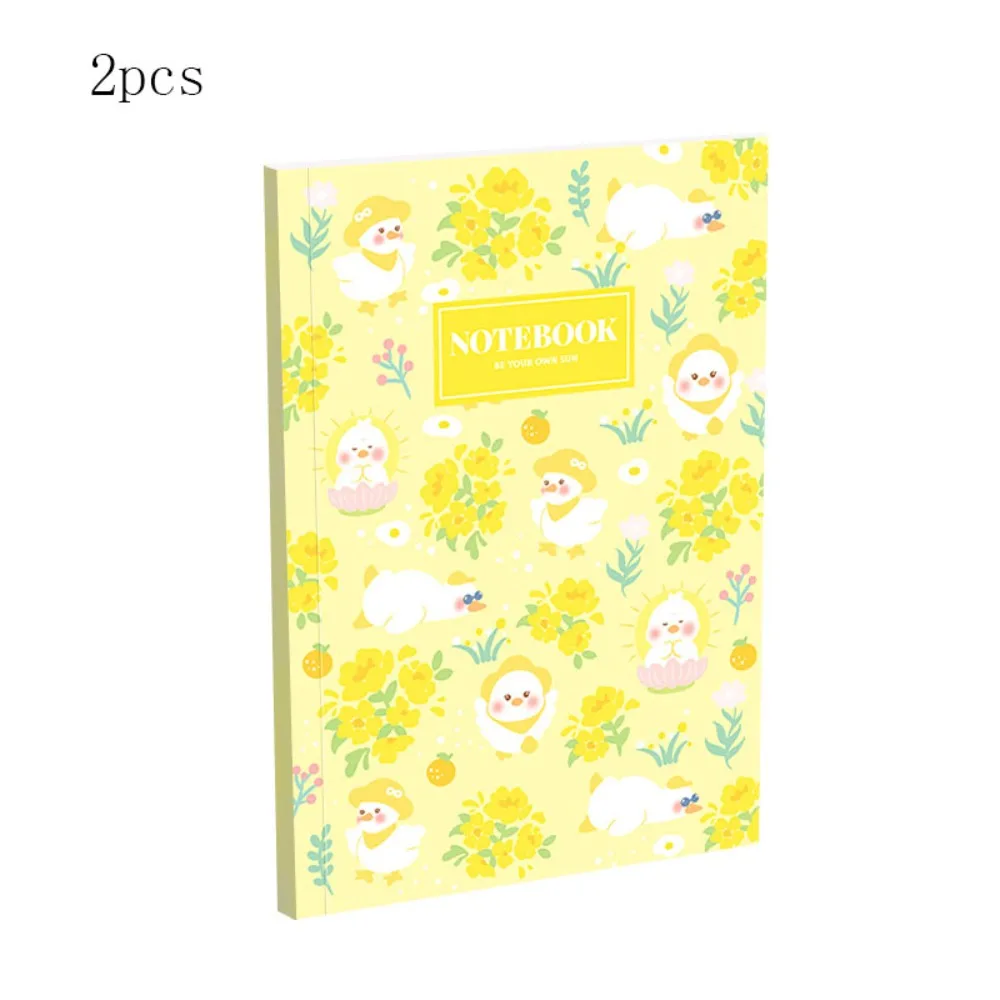 2pcs Cute B5 Diary Notebook Ins Style Horizontal Line Meeting Minutes Book Animal Flower School Supplies Office
