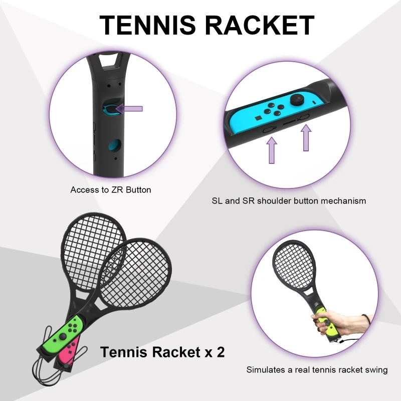 Switch Sports New 12-in-1 Game Somatosensory Sports Accessories Set W Tennis Racket Golf Club Sword Leg Wrist Strap Band