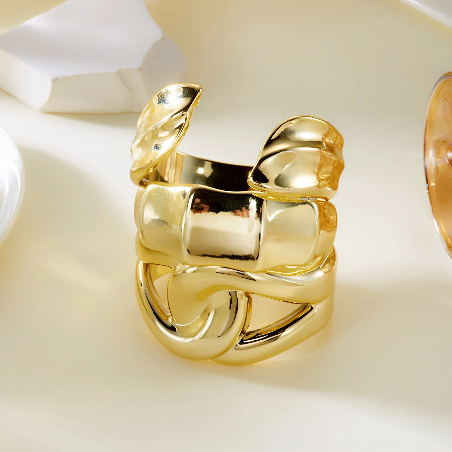 3PCS Übertriebene Acryl Unregelmäßige Manschette Armbänder für Frauen Punk Geometrische Breite Chunky Offene Armbänder Set Täglichen Party Schmuck – Detail 11