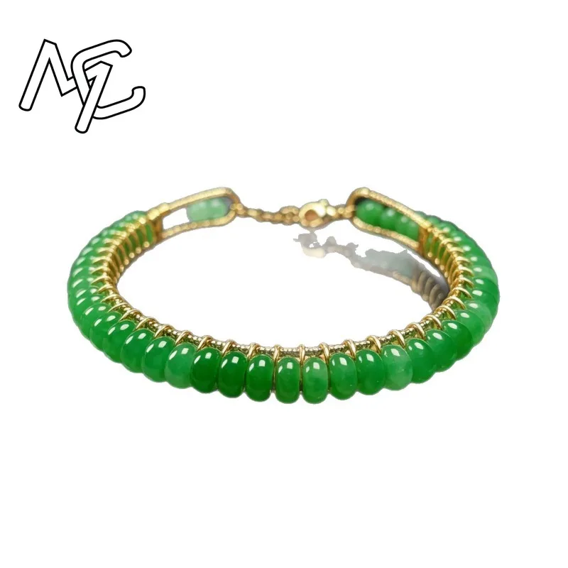 Natural Dry Blue Jade Abacus Bead Bracelets Women Amulets Charms Designer Jewelry White Bead Amulet Stone Accessories Man - view 5