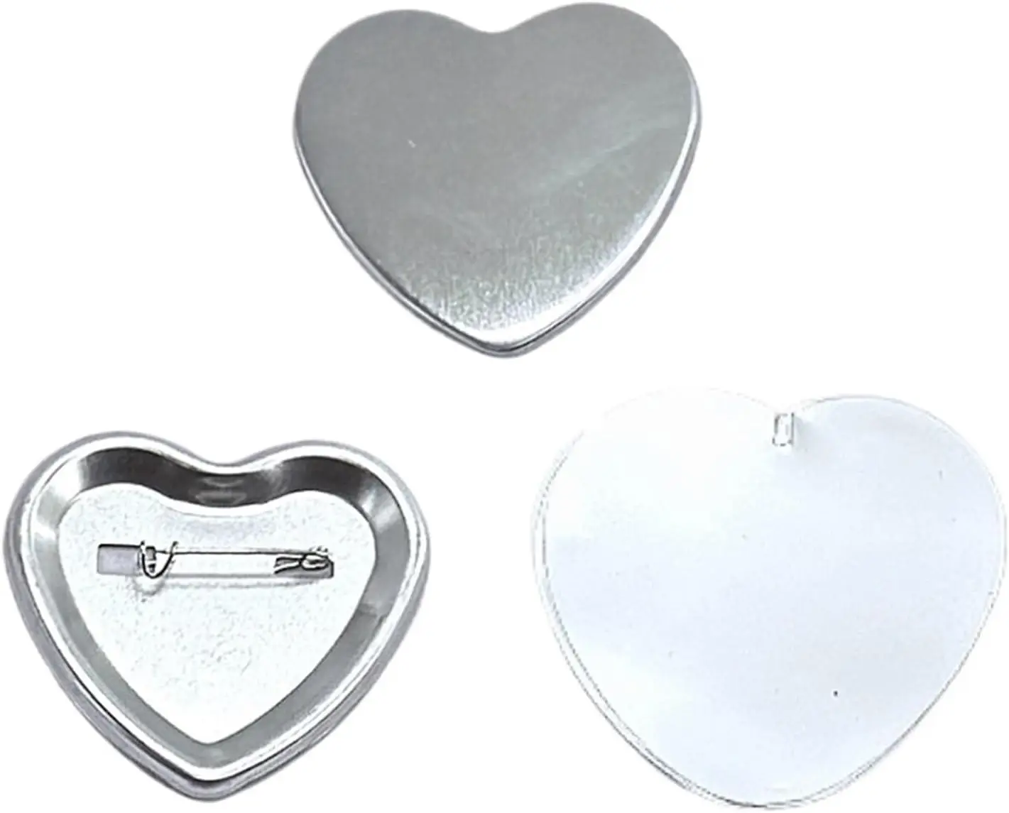 Button Maker, Button Maker, 100pcs Heart Badge 57 * 53MM Blank Material,