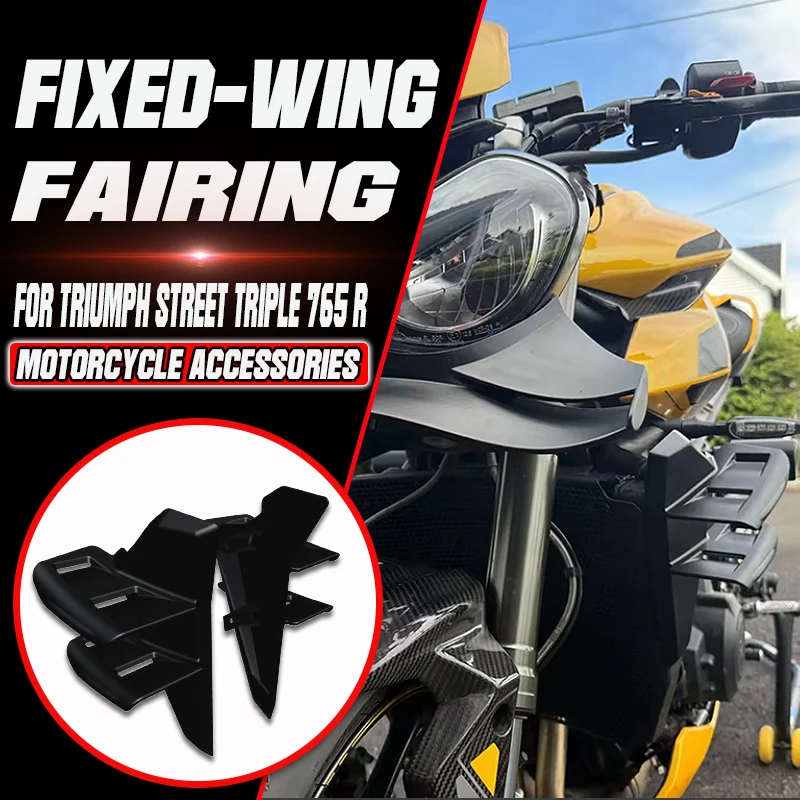 

For Street Triple 765R 765RS 2023-2025 2024 Motorcycle Front spoiler Lower spoiler flank Side Wing Side spoiler Frontal Spoilers