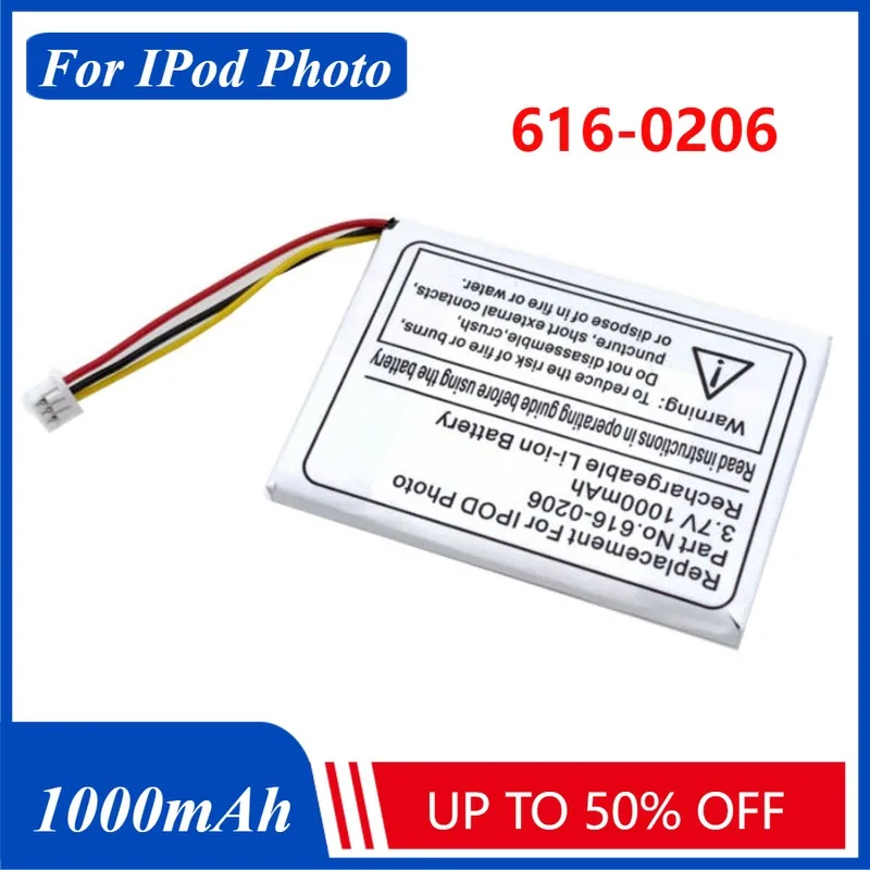 

1000mAh Li-ion Battery 616-0206 Replacement for IPod Photo IPod Fourth Generation Mobile Phone Batteries