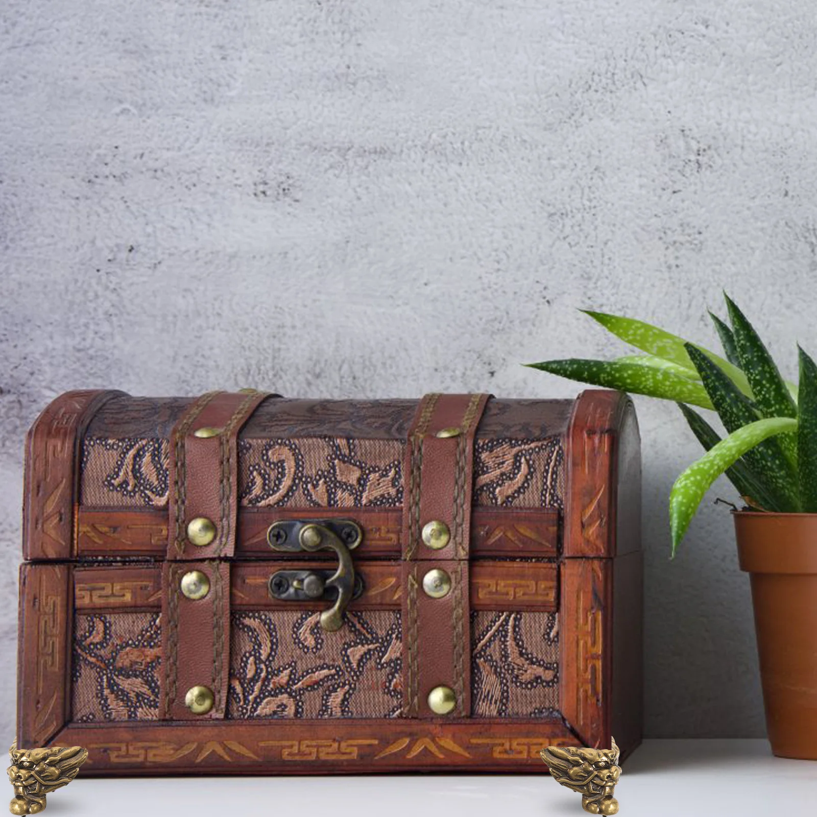 

12pcs Wooden Corner Protectors Lion Design Vintage Edges Covers For Jewelry Gift Box Box Safety Guard Furniture Feet