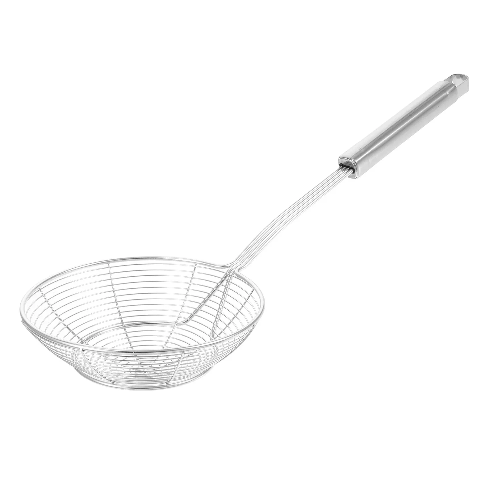 Premium Stainless Steel Wire Skimmer Spoon with Extra Long Handle Colander Design for Fried Food Wonton Poached Eggs Cooking