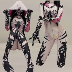 Seksowne Body Zipper otwarte krocza Cosplay japońskie Anime białe Body jednoczęściowy strój kąpielowy rajstopy kostium Roleplay Zentai