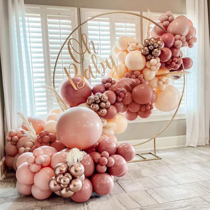 134pcs Dusty Rose Blush Pink Balloon Garland Kit Boho Balloons arch for Baby Shower Bridal Wedding Birthday Party Decoration