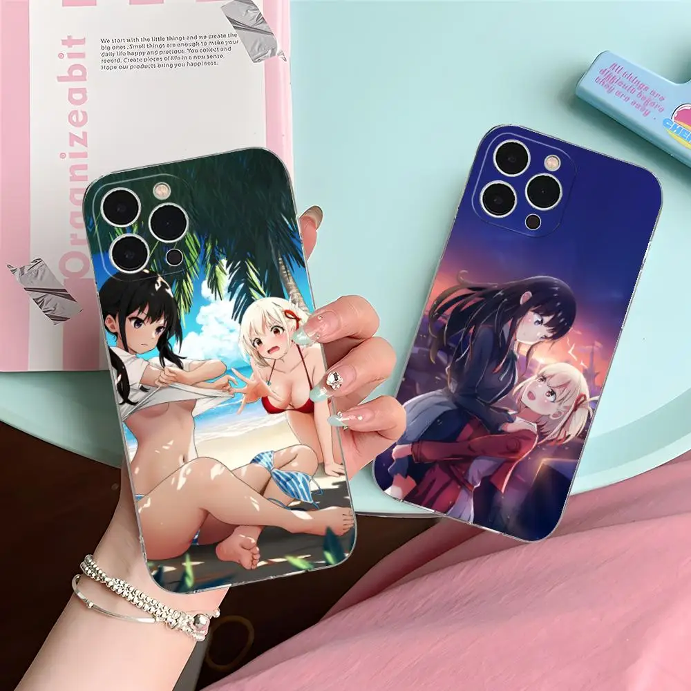 

Lycoris Recoil Anime Mobile Phone Case for iPhone 16 15 14 13 12 11 X XR XS 8 6 Pro Max Plus Mini Clear Colour Protective Pretty