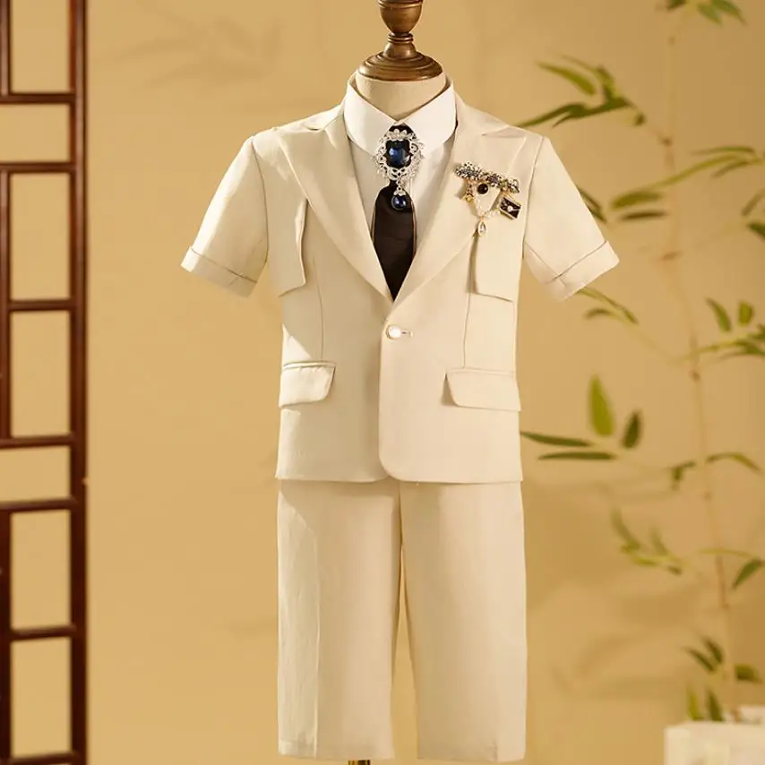 5-teiliges formelles Anzug-Set für Jungen, Kinder-Outfit für Hochzeit, Taufe, Geburtstagsfeier, Kinder-Kostüm für Klavierauftritt, Abschlussball, Abendveranstaltung A2849 – Detail 3