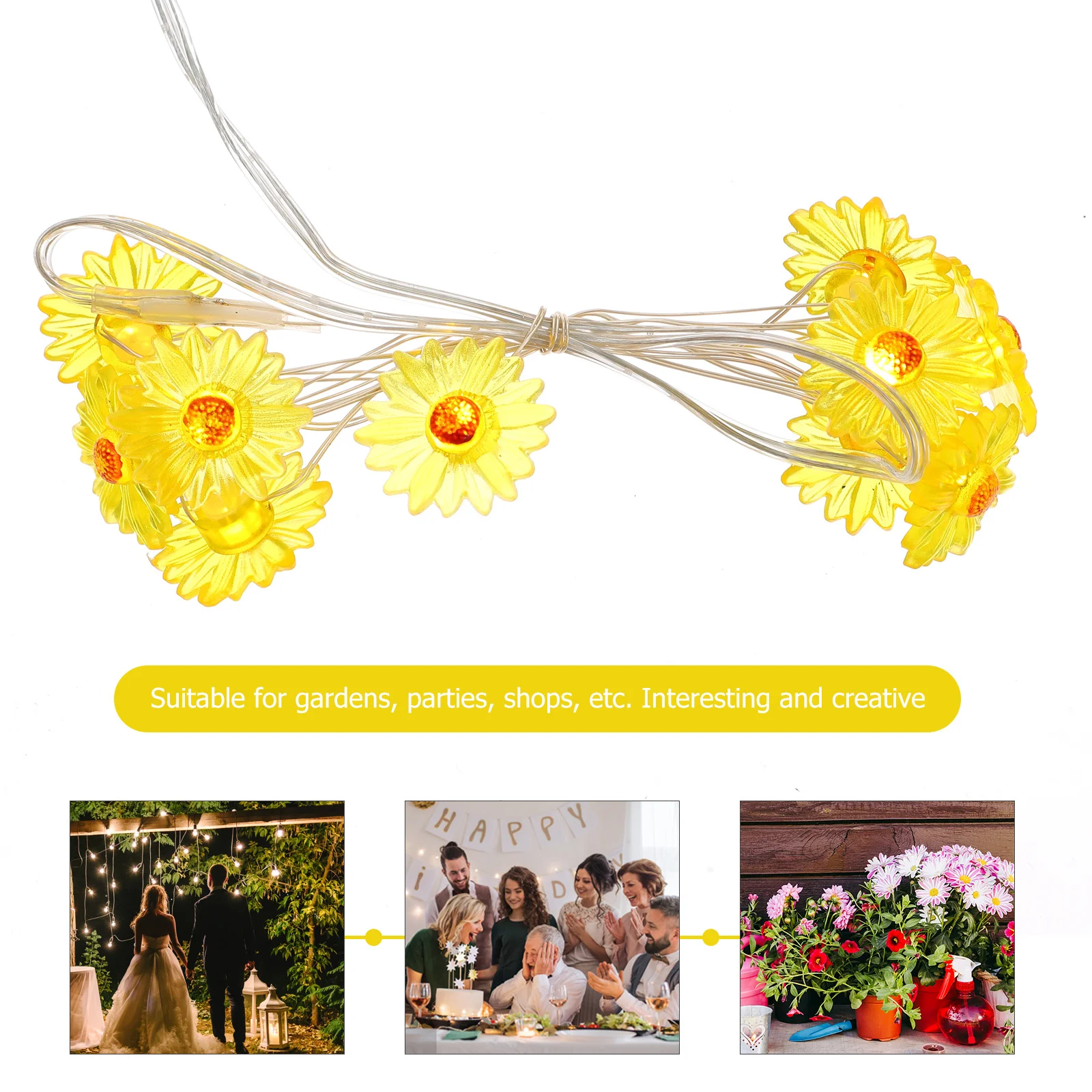 10 Small Daisy LED String Lights Cute Fairy String Light Party Bedroom Decorative Lamp Warm Atmosphere Fairy LED Lamp