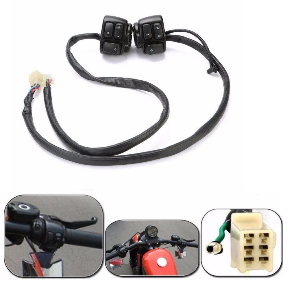 

1inch Handlebar Control Switch Headlight Horn Turn Signal Light Switch For Harley Dyna Softail Sportster V-Rod 1996-2012