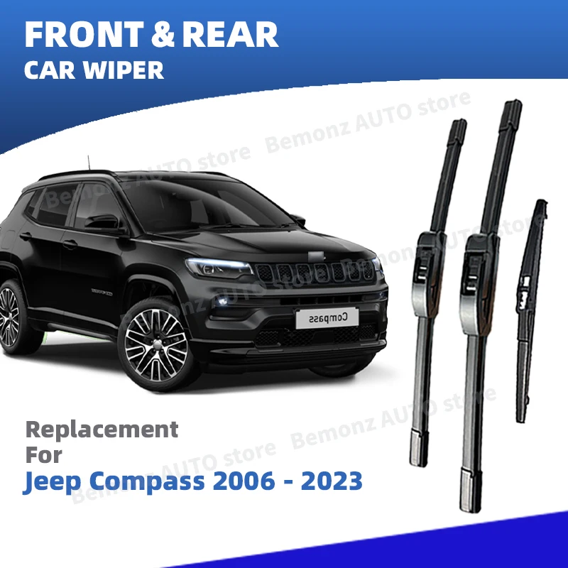 

Левая передняя и задняя щетка стеклоочистителя для Jeep Compass MK49 MP 2006-2023 3 шт., аксессуары для мытья окон внедорожника