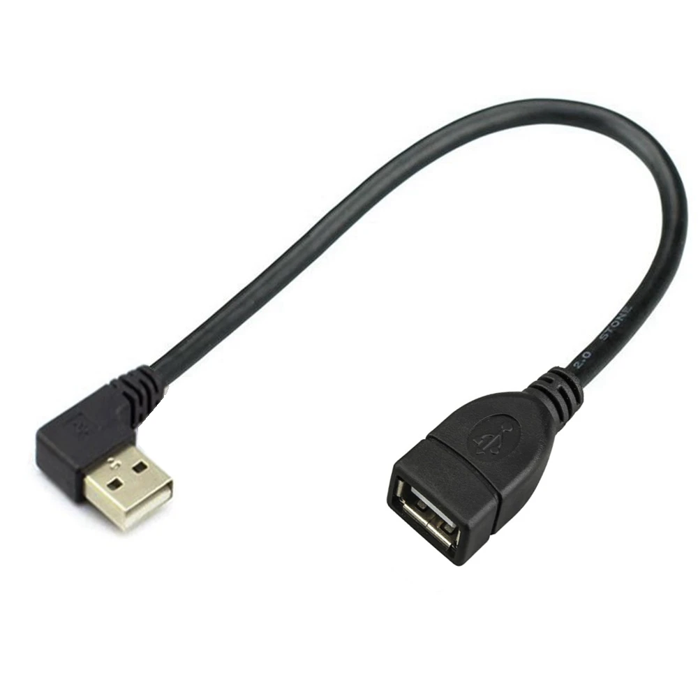 Câble d'extension USB 2.0 mâle vers 600, prise 90, droite, gauche, bas, haut, noir, 10cm, 20cm, 40cm