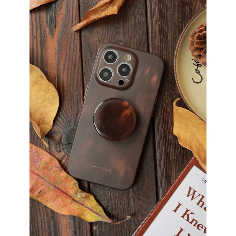 

Original New Vintage Phone Case Black Truffle Soft Silicone Phone Cover for iPhone 12 13 14 Pro Max Case With Holder 아이폰 케이스