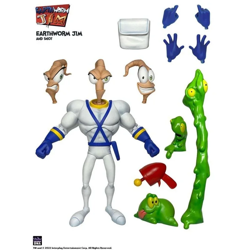 [in Stock] Genuine Anime Game Earthworm Jim 1/12 Action Figure Earthworm Jim Crow Goldfish Bob Collection Toys