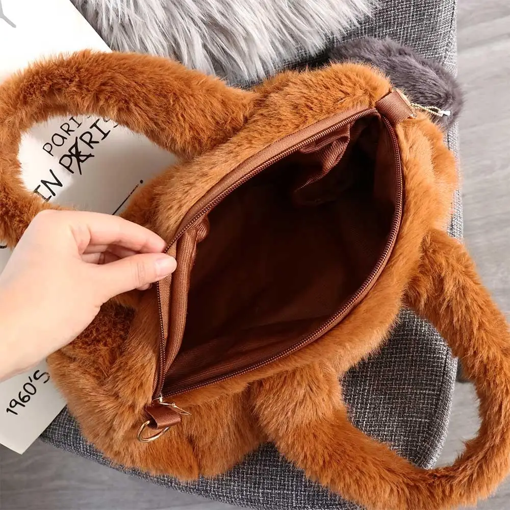 Plush Capybara Capybara Plush Backpack Stuffed Big Capacity Cartoon Shoulder Bag Animal Cartoon Cute Capybara Crossbody bag