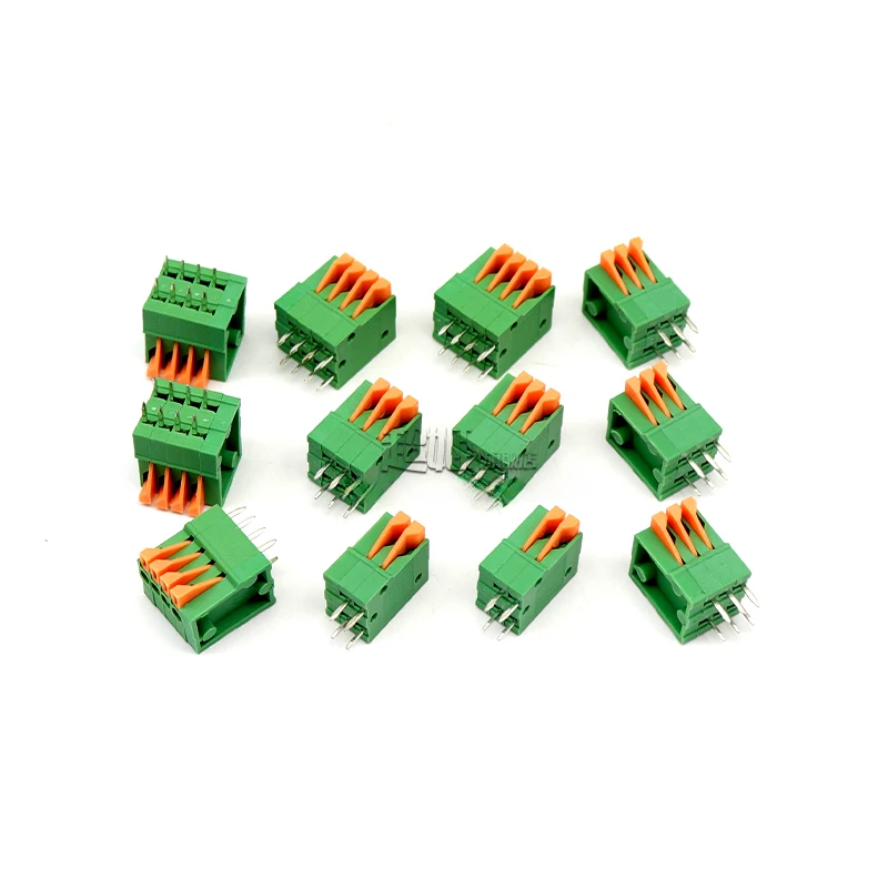 Spring-type terminal screw free DG/KF141V straight pin can splice fast press PCB connectors with a pitch of 2.54MM 2P3P4P5P-10P