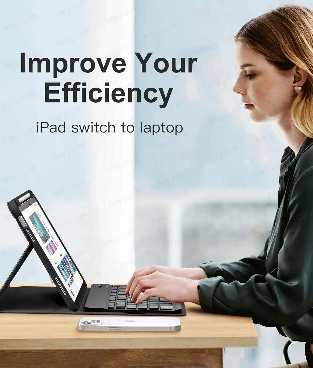 iPad Air 11'' M2 Keyboard Case with Pencil Holder 3