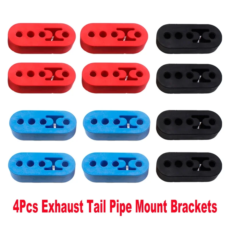 4x Universal 4 Holes Car Rubber Exhaust Tail Pipe Mount Brackets Hanger Insulator Bracket Rubber Mount Accessories OD:11mm