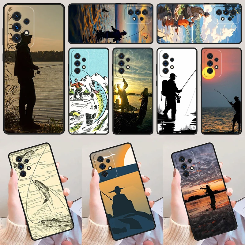 Fishing Fisherman For Samsung Galaxy A52 A72 A73 A20e A21S A50 A70 A11 A12 A42 A31 A40 A51 A71 A32 A80 A91 Phone Case