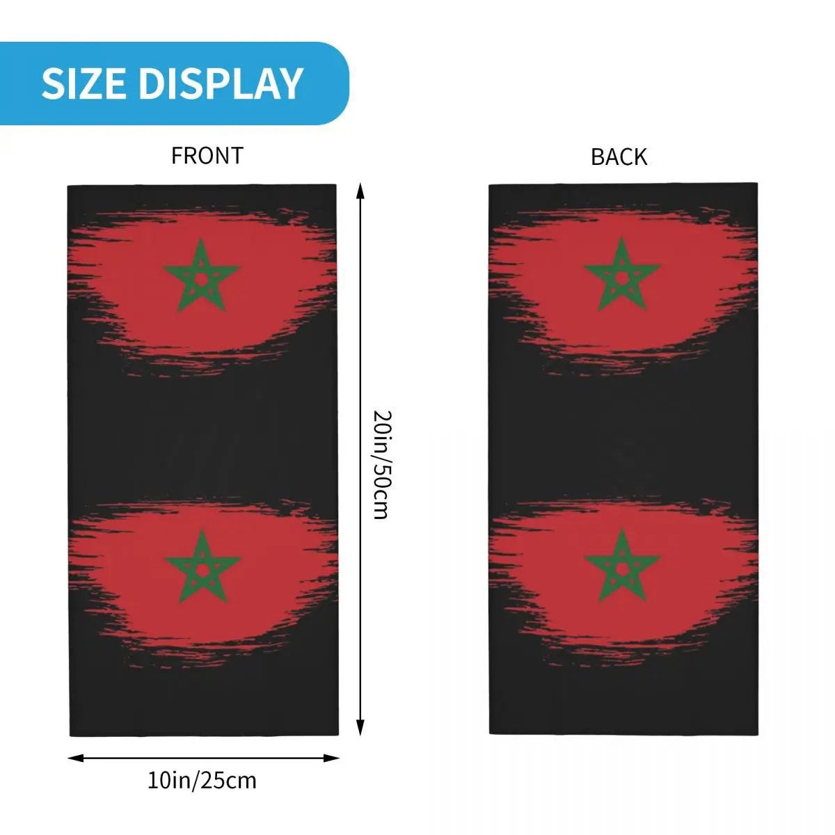 المغرب باندانا غطاء الرقبة المطبوعة العلم المغربي قناع وشاح متعدد الوظائف بالاكلافا ركوب للجنسين الكبار قابل للغسل