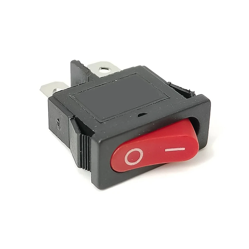 KCD1 Rocker Switch ON OFF 2 Pin 10A/250V AC SPST Red Boat Shape Switch with Cross Mounting Bracket for DIY Power Tool