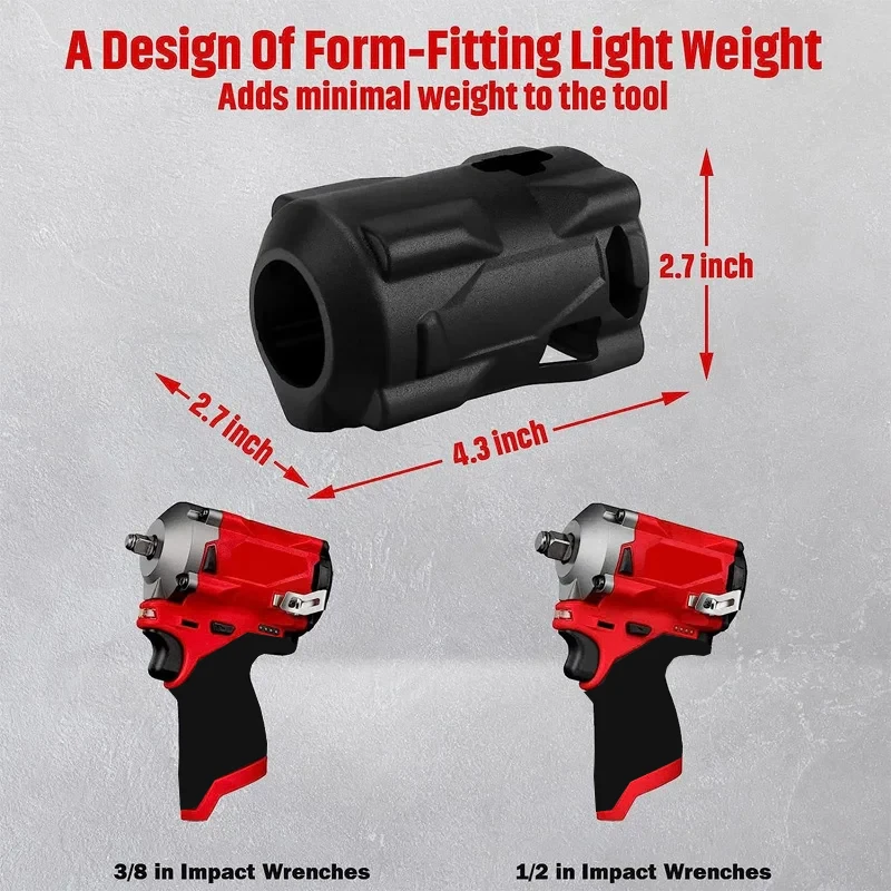 Imagem -05 - Bota Protetora da Chave de Impacto Luva de Borracha do Motorista Luva para Milwaukee 49162554 2554-20 2555-20