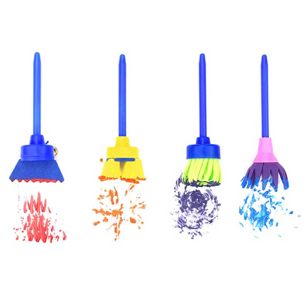 4 Buah Rol Rol Kuas Spons Lukis untuk Spons Anak Pigmen Kuas