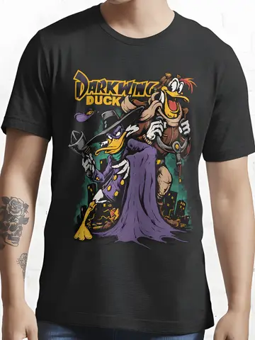 Camiseta gráfica dos vilões do pato darkwing licenciada da Disney - 180g, pesada, macia, oficialmente licenciada, combinando com roupas de família