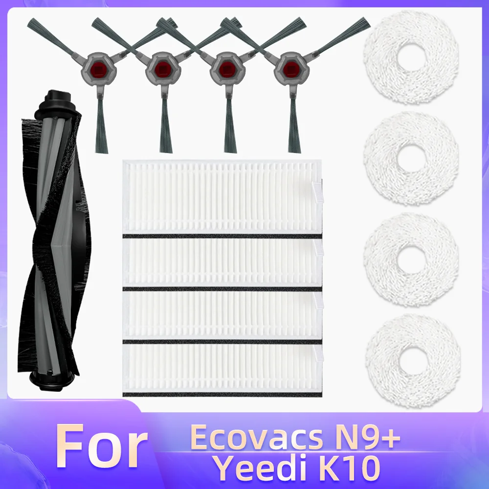 

Replacement Parts For Ecovacs N9+, Yeedi K10 Robot Cleaner Main brush Side Brush Hepa Filter Mop Rag Spare Parts Accessories