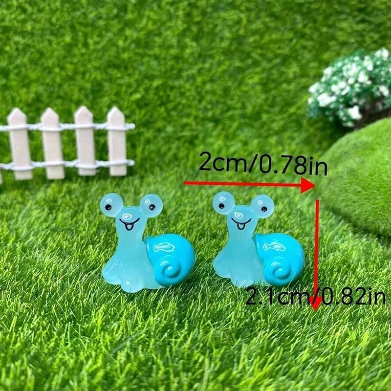 تمثال حلزوني صغير مضيء لديكور المنزل ، إكسسوارات مناظر طبيعية صغيرة ، 10 ، 10