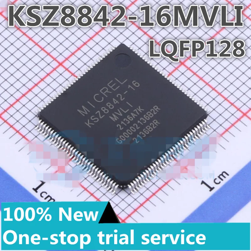 1-20PCS % New stock KSZ8842-16MVLI  KSZ8842-16 LQFP128 Ethernet transceiver chip