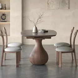 Round Wooden Dining Table Living Room Extendable Dining Table Restaurant Sedentary Mesa Extensible Comedor Garden Furniture