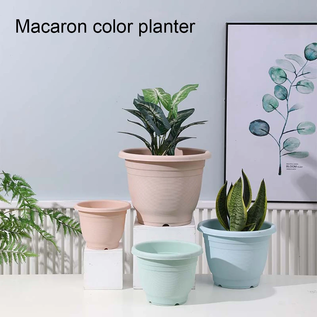 

5pcs PP Light And Portable Flower Pots All Gardening Needs Indoor And Outdoor Flowers Pot Herbs light blue 25.5*20*14.8cm